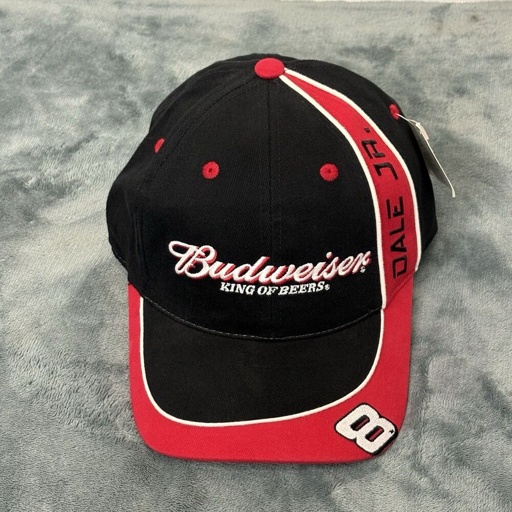 VINTAGE Dale Earnhardt Jr #8 Budweiser Chase Authentics NASCAR ZIP STRAP Hat